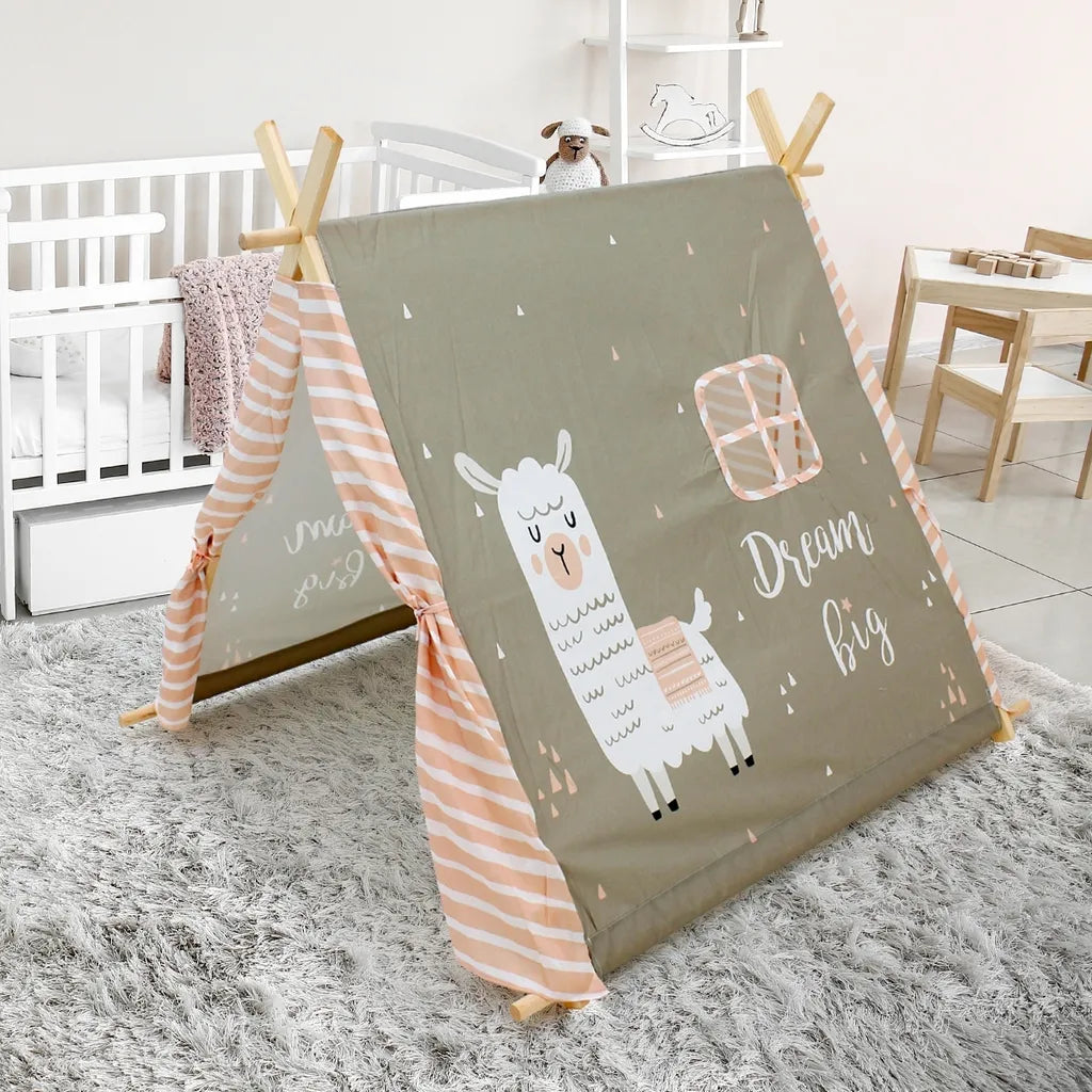  Kinderzelt WASCHBÄR/LAMA, 101x106x106 Cm - Home Styling Collection