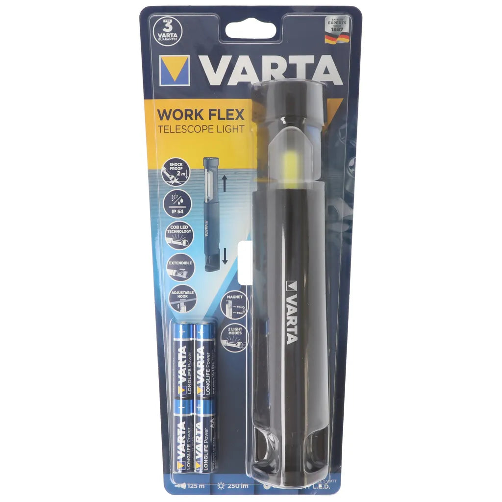  Varta Work Flex Telescope Light 4AA Mit Batt.