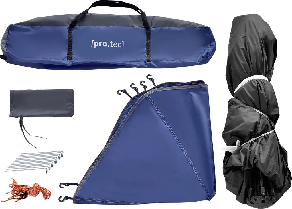Pro-Tec Campingzelt Nybro Für 2-3 Personen Kuppelzelt 240 X 205 X 140 Cm Sekundenzelt Sofortzelt Festivalzelt Camping Automatik Zelt Wasserdicht Blau