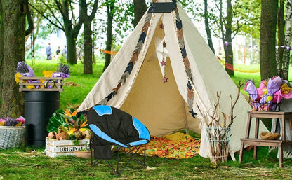  KAHOO Campingstuhl Tragbarer Moon Chair, Campingstuhl Mit Tragetasche, Gepolsterter Sitz, Blau