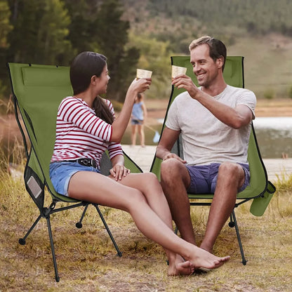  Faltbar Campingstuhl Mit Langer Rückenlehne Und Tragetasche Für Outdoor, Angeln, Wandern, Picknick