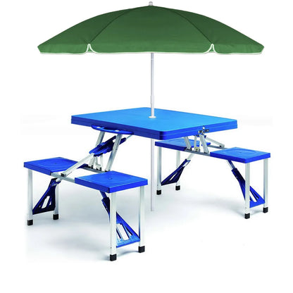 Deuba Alu Campingtisch Mit 4 Stühlen Klappbar Koffertisch Sonnenschirmhalter Tragegriff Campingmöbel Set