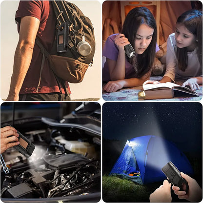  2er Solar LED Taschenlampe Handkurbel Wiederaufladbare Mit Wanderschnalle, Dynamo Taschenlampe, Taschenlampenkurbel Für Outdoor/Camping/Notfall (Grün+Schwarz)