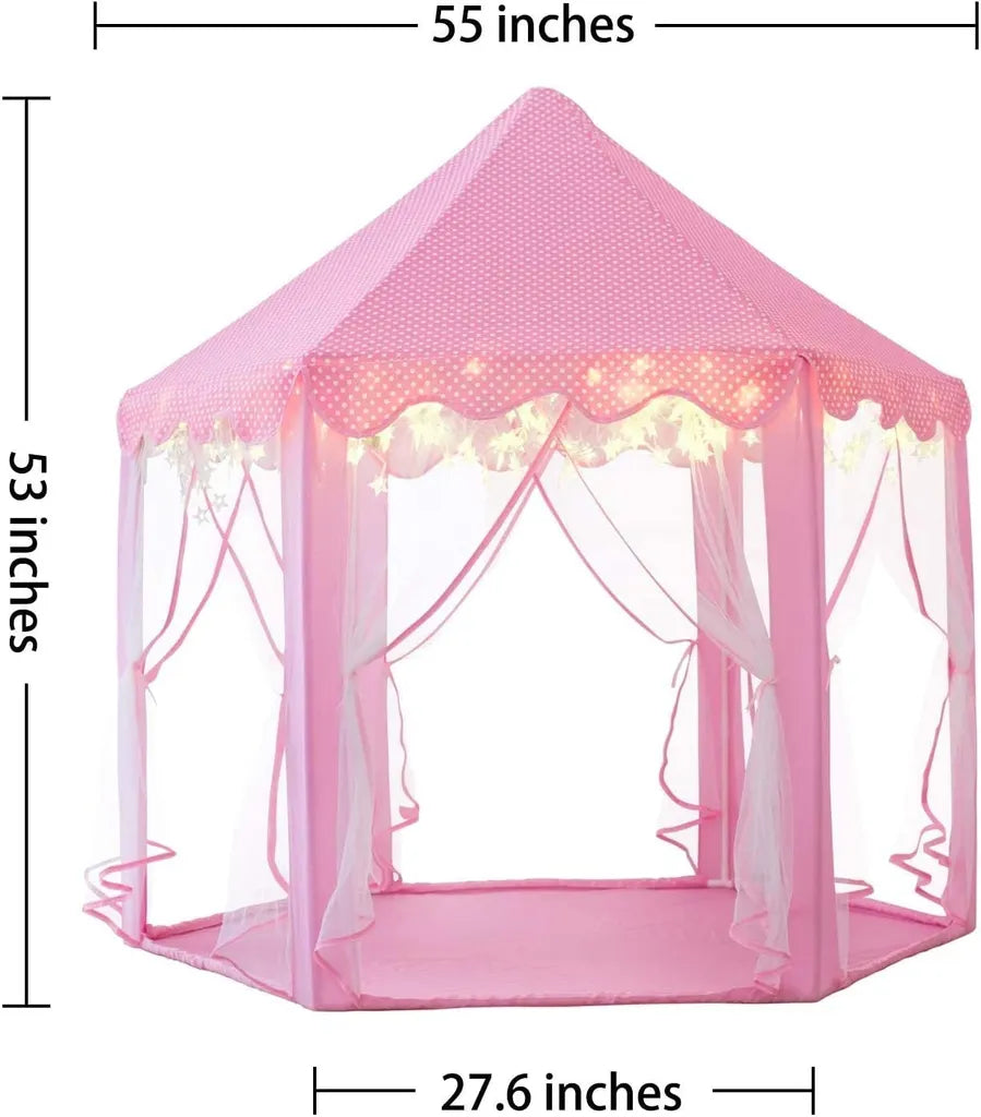  Kinderspielzelt Mädchen Prinzessin Zelt Innen & Draussen Castle Spielzelt Kinder Schloss Zelt - Weihnachten, Geburtstag Geschenk Für Kinder ( Rosa )