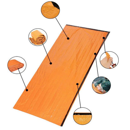  PE Outdoor Notfall Thermischer Wasserdichter Schlafsack Camping Survival E Aufbewahrungstasche (1 Set)