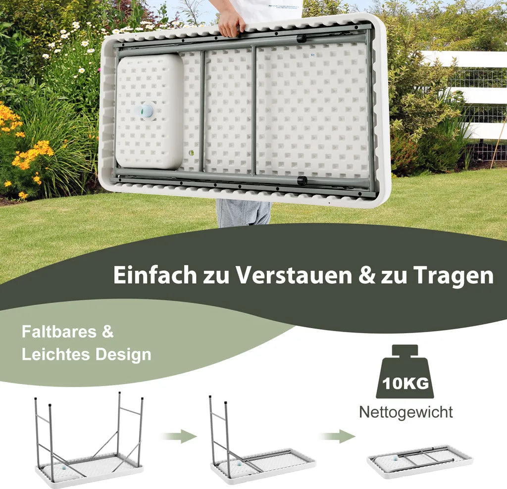  COSTWAY Tragbarer Fischreinigungstisch, Klappbarer Campingtisch Mit Spüle, Wasserhahn, Filetiertisch Outdoorspüle Für Garten, Camping, Angeln