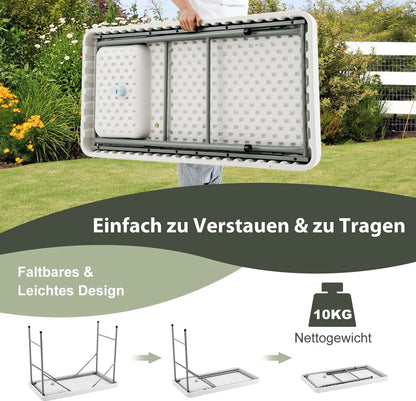  COSTWAY Tragbarer Fischreinigungstisch, Klappbarer Campingtisch Mit Spüle, Wasserhahn, Filetiertisch Outdoorspüle Für Garten, Camping, Angeln
