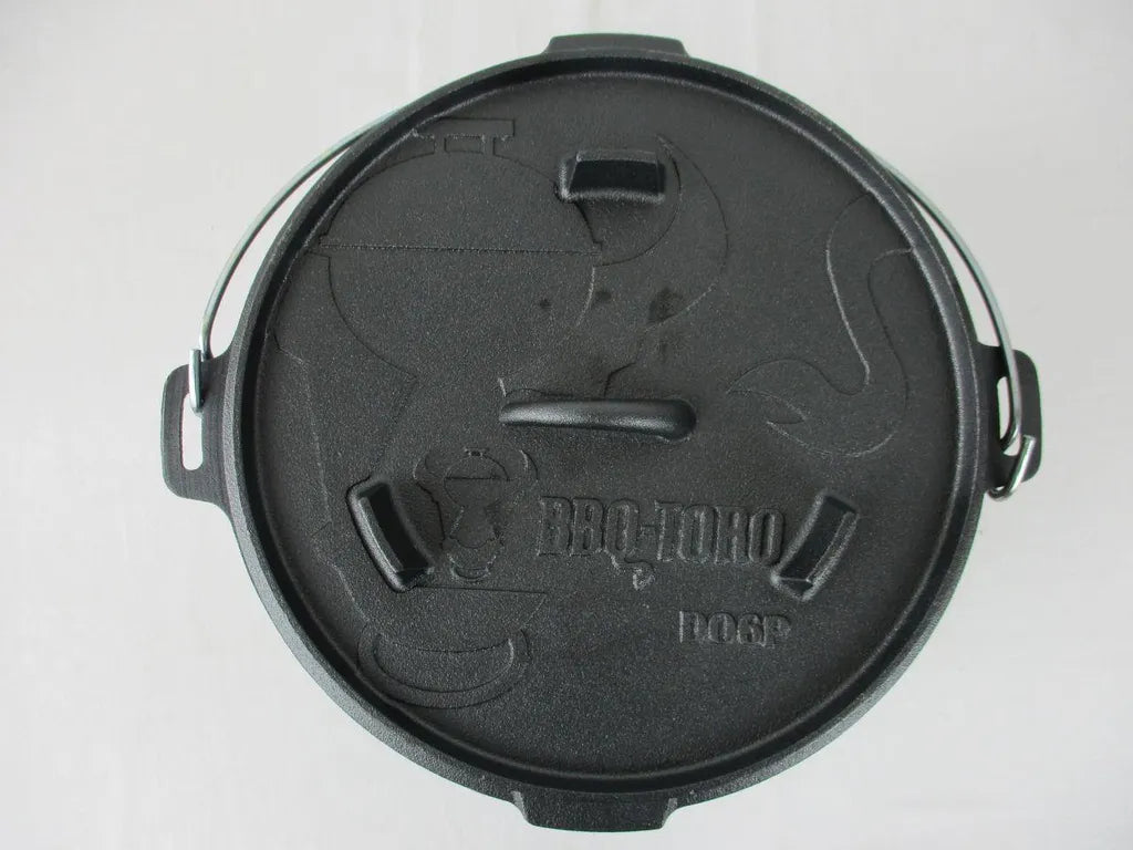  BBQ-Toro Dutch Oven DO6P, 7,3 L Premium Gusseisen Kochtopf, Gusstopf