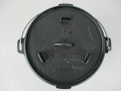  BBQ-Toro Dutch Oven DO6P, 7,3 L Premium Gusseisen Kochtopf, Gusstopf