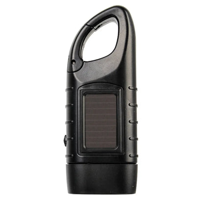  Handkurbel Solar Dynamo Taschenlampe Licht Outdoor Reise Notfall LED Taschenlampe, Schwarz