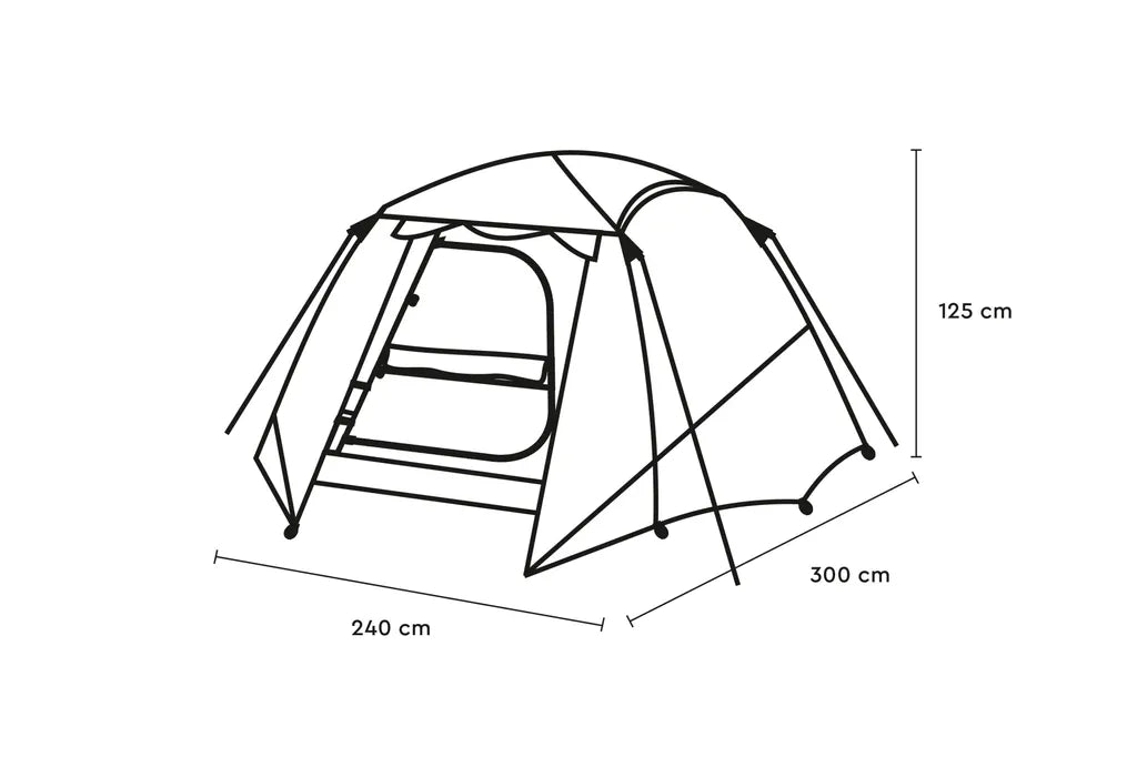  3 Personen Zelt Gambuja 3000 Mm Wassersäule UV Schutz 80 Kuppel Zelt