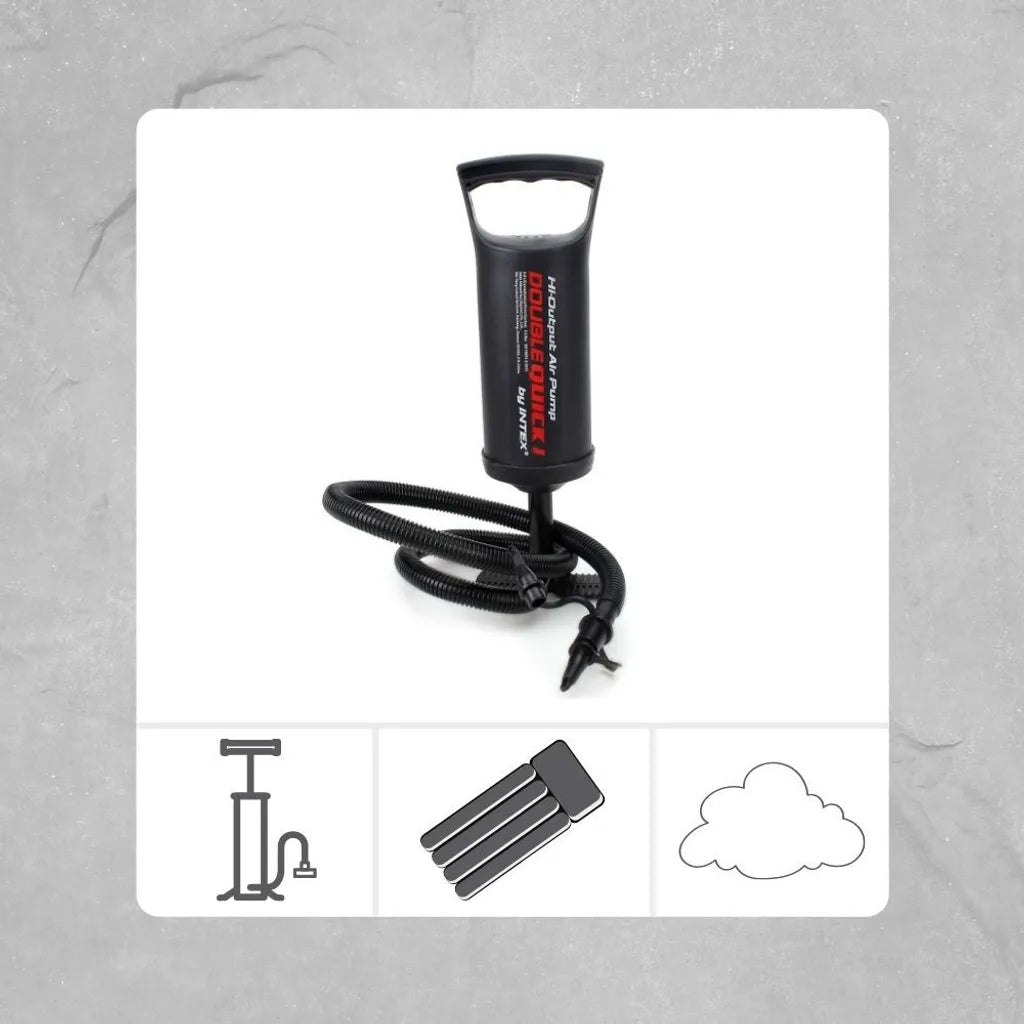  Intex Doppelhub Luftpumpe Double Quick I 29cm 3 Adapter 6.7/8.5/18mm