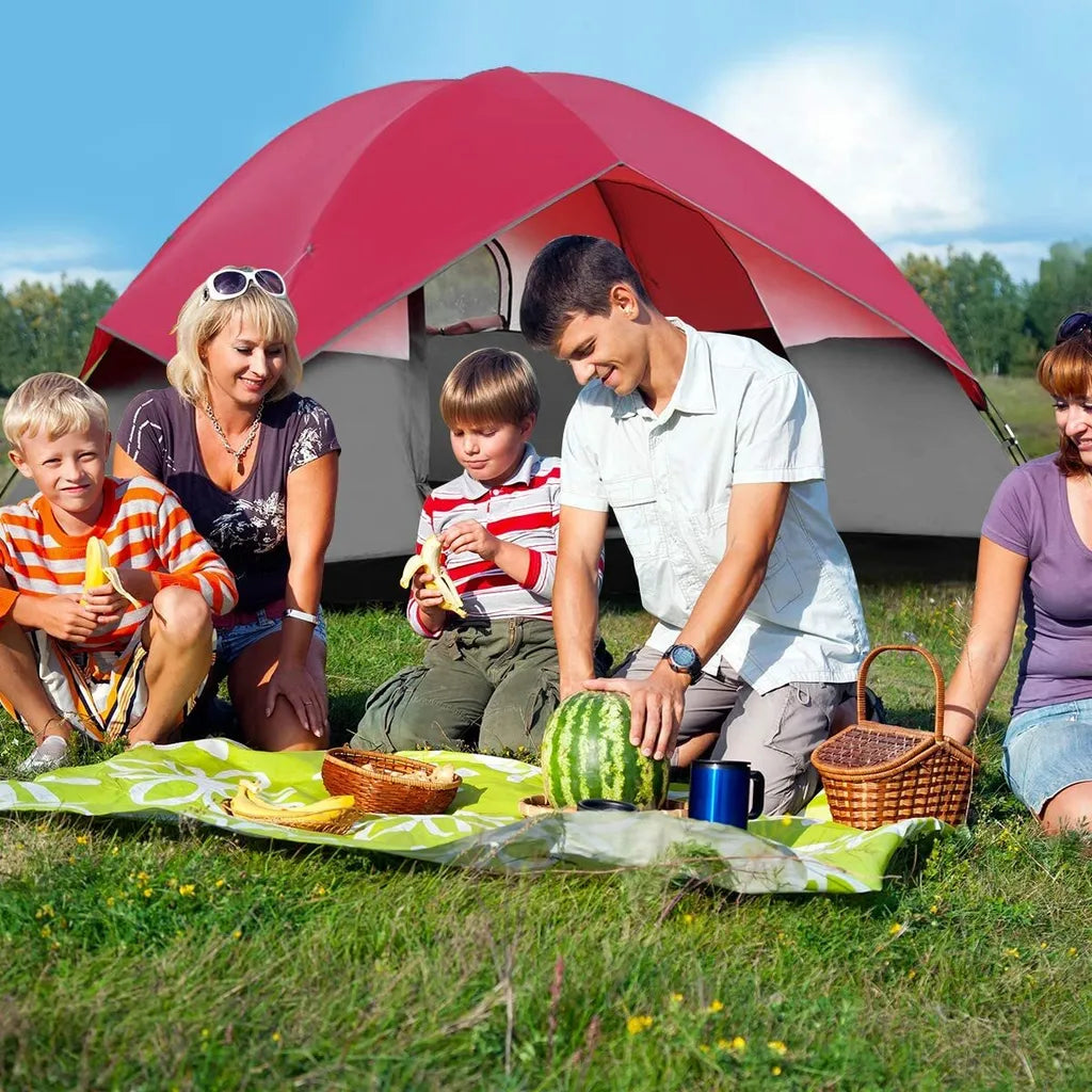  COSTWAY 5-6 Personen Campingzelt Kuppelzelt Wurfzelt Doppelschicht Winddichte Wasserabweisend Für Wandern Camping 300x300x165cm