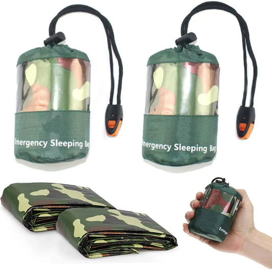  2er-Pack Notfall-Schlafsack, Wasserdicht, Leicht, Überlebensdecke, Für Camping, Wandern, Outdoor