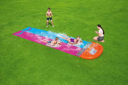  Bestway Sport H2OGO!™ 2er-Wasserrutsche Mit Aufblasbaren Lama-Schwimmtieren 488 Cm Wasserspielzeug Wasserspaß 0