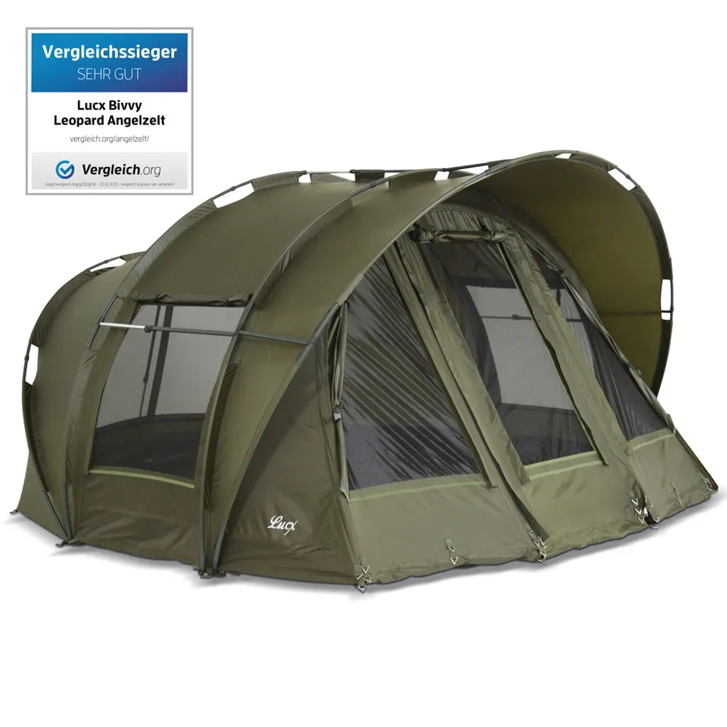  Lucx® Bivvy Angelzelt Karpfenzelt Leopard, 1, 2, 3 Mann Zelt 10.000mm
