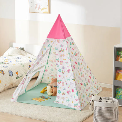  SoBuy OSS06 Tipizelt Spielzelt Zelt Für Kinder Mit Tür Und Fenster Spielhaus Kinderzelt BHT Ca.: 133x153x133cm