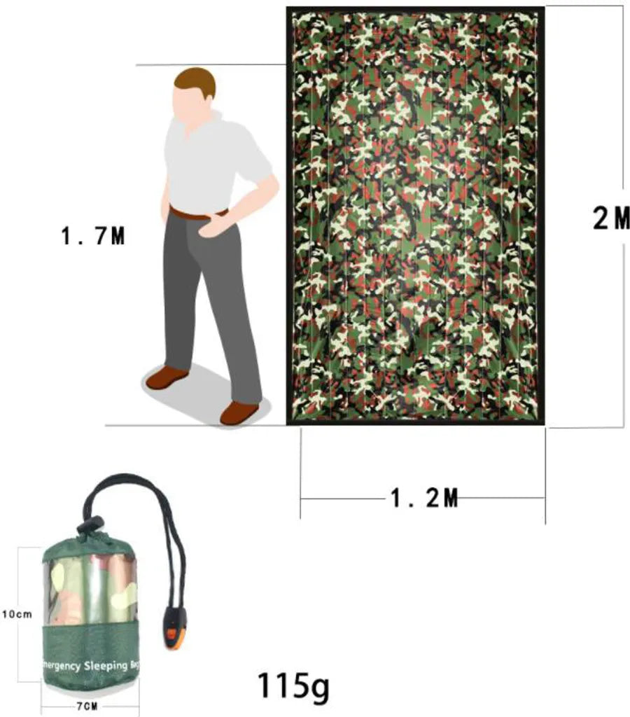  2er-Pack Notfall-Schlafsack, Wasserdicht, Leicht, Überlebensdecke, Für Camping, Wandern, Outdoor
