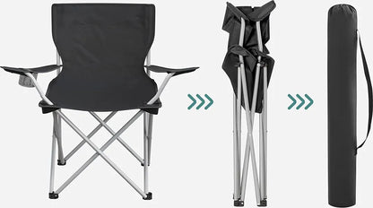  SONGMICS Campingstuhl Klappbar, Camping Stuhl, 2er Set, Faltbar, Bis Zu 120 Kg Belastbar GCB01BK