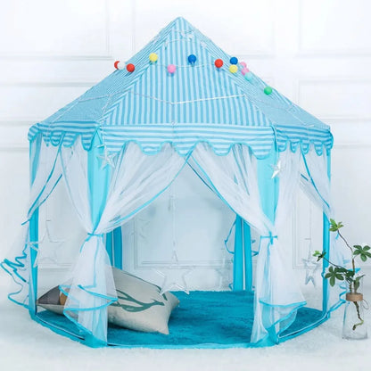  Kinderzelt Babyzelt Spielhaus Prinzessin Spielzelt Bällebad Spielhöhle Zelt Blau