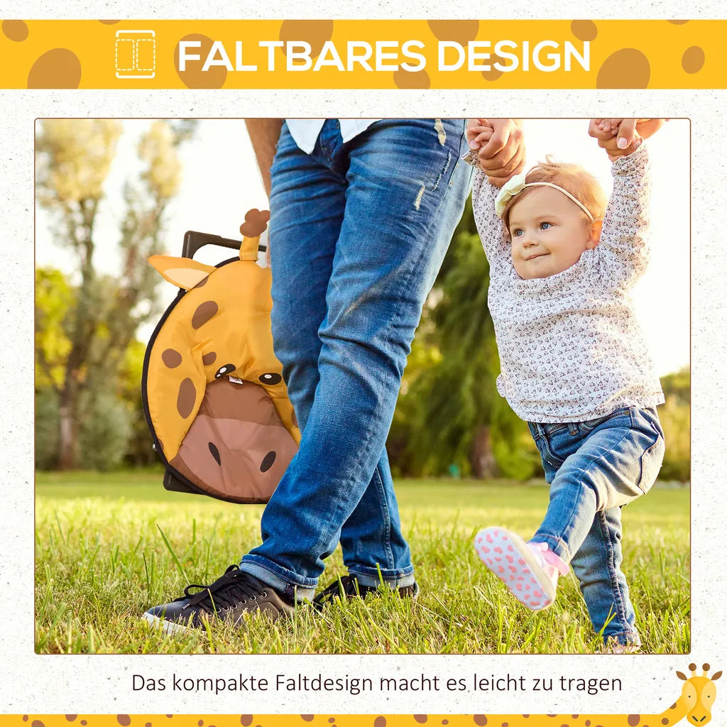  HOMCOM Moonchair Campingstühle Kinder Mondstuhl Faltbar Kinder-Klappsessel Klappbar In-& Outdoor Leicht Zu Tragen Für Kleinkind Mädchen Junge Stahl Gelb Ø50 X 49H Cm