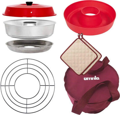  OMNIA Backofen Back-Kit 5teilig (Silikonform, Aufbackgitter, Tasche, Topflappen)