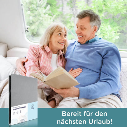  Beeke® Premium Spannbettlaken Wohnmobil [3 Teilig] - Hergestellt In Deutschland - Als Wohnwagen Zubehör / Caravan Heckbett Matratze - 97% Baumwolle Und 3% Elasthan - 200 G/m² - Silber