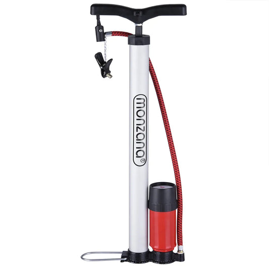  Monzana Standluftpumpe Inkl 3 Zusatzadapter 60/100 Cm Schlauch Luftpumpe Bis 7 Bar Für Fahrrad Auto Luftmatratze Motorrad , Model:7 Bar