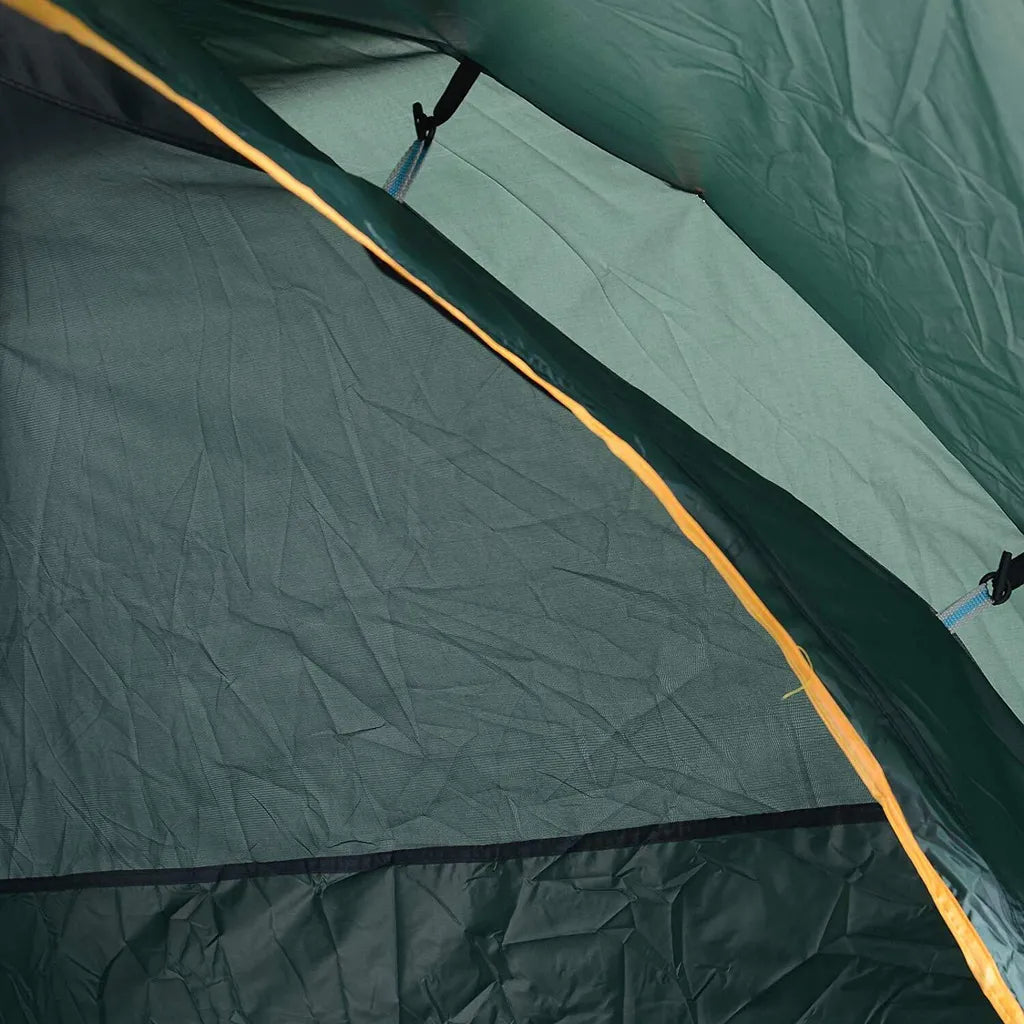  Outsunny Doppelzelt Campingzelt Outdoorzelt Familienzelt Quick-Up-Zelt 2 Erwachsene + 1 Kind 4 Jahreszeiten Wasserdicht Tragetasche 2 Türen Polyester + Glasfaser Dunkelgrün 210 X 210 X 140 Cm