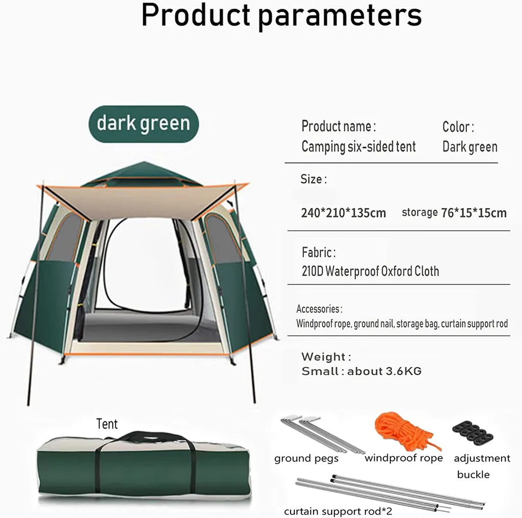  Hikeren Wurfzelt,Camping Zelt Automatisches Schnellaufbauzelt Pop Up Zelt Für 2-4 Personen Wasserdicht Winddicht Faltzelt Mit Abnehmbarer, äußerer Zeltplane Für Picknick Camping Berge Besteigen