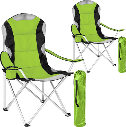  Tectake 2 Campingstühle Mit Polsterung - Grün