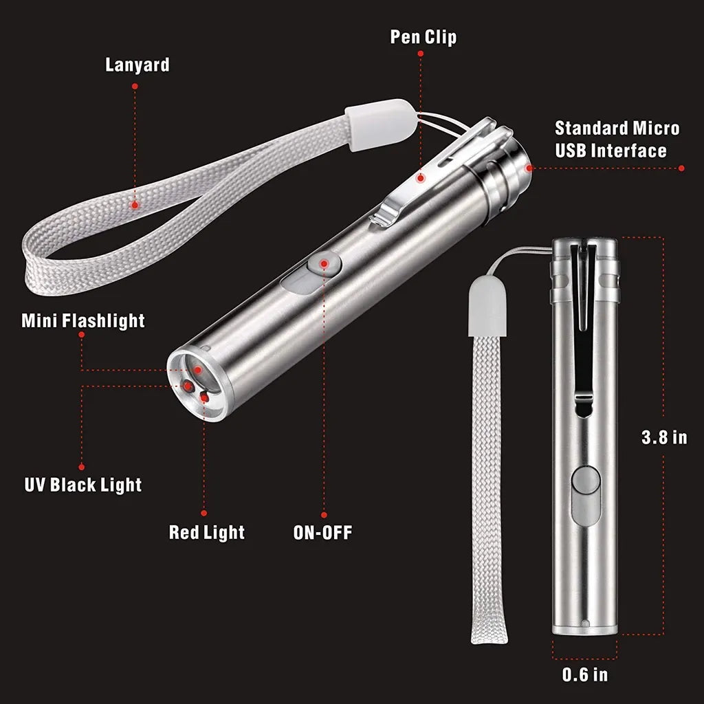  Laserpointer Für Katzen USB Wiederaufladbar, Cat Dog Interactive Lazer Toy, Heimtier-Übungs-Chaser-Tool, 3-Modus,Taschenlampen
