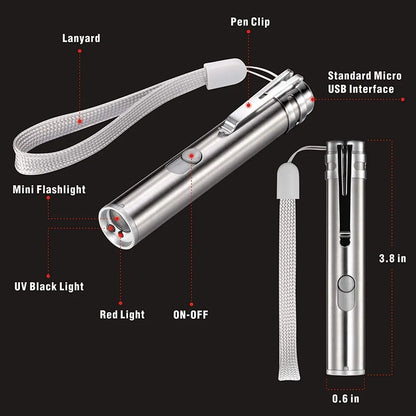  Laserpointer Für Katzen USB Wiederaufladbar, Cat Dog Interactive Lazer Toy, Heimtier-Übungs-Chaser-Tool, 3-Modus,Taschenlampen