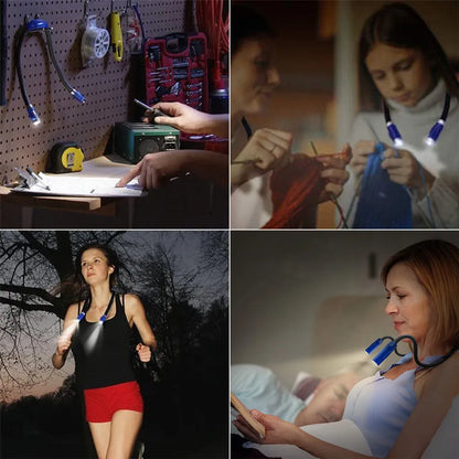  Halslampe Umhängelampe Leselampe Flexible Taschenlampe Für Lesen, Basteln, Stricken, Häkeln, Joggen