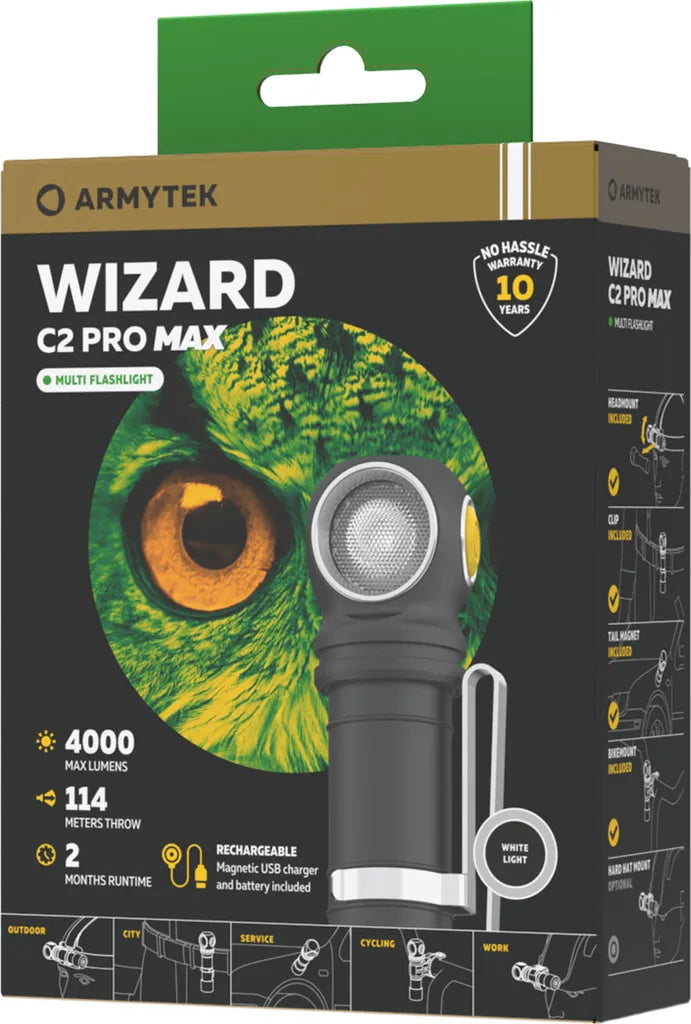  Armytek Wizard C2 Pro Max Magnet USB White, F06701C