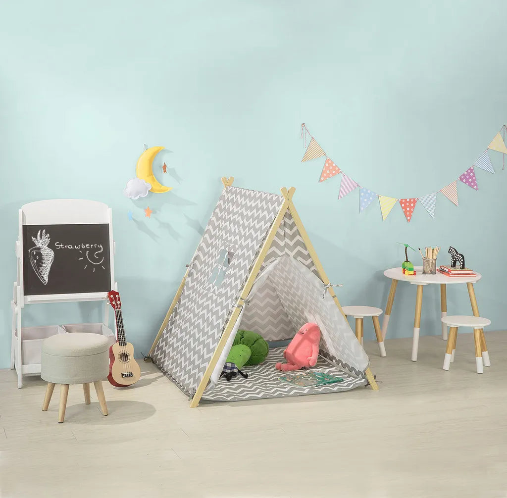  SoBuy OSS02-HG Spielzelt Zelt Für Kinder Mit 2 Türen Und Einem Fenster Spielhaus Hellgrau BHT Ca.: 104x110x100cm