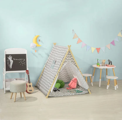  SoBuy OSS02-HG Spielzelt Zelt Für Kinder Mit 2 Türen Und Einem Fenster Spielhaus Hellgrau BHT Ca.: 104x110x100cm