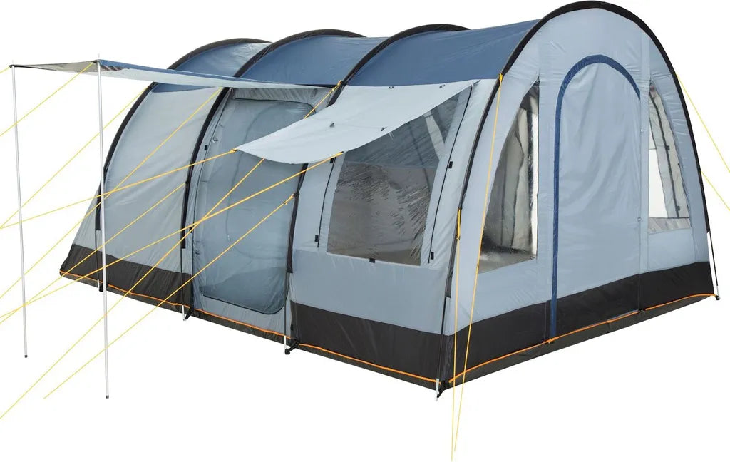  CampFeuer Zelt TunnelX Für 4 Personen | Grau / Blau | 5000 Mm Wassersäule