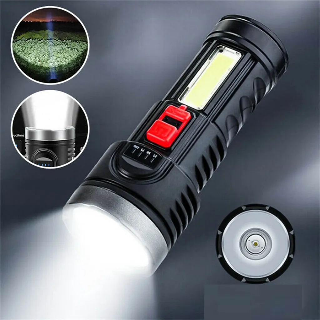  ​LED Taschenlampe USB Wiederaufladbare Taschenlampen Taschenlampe Extrem Hell Wasserdicht Flashlight Mit 4 Modi Für Outdoor Camping