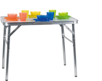 Camp Active Campingtisch - Klappar - Leicht - Höhenverstellbar Von 25 Bis 59CM - Tischplatte 75 X 55 CM - Aluminium/MDF - Weiß