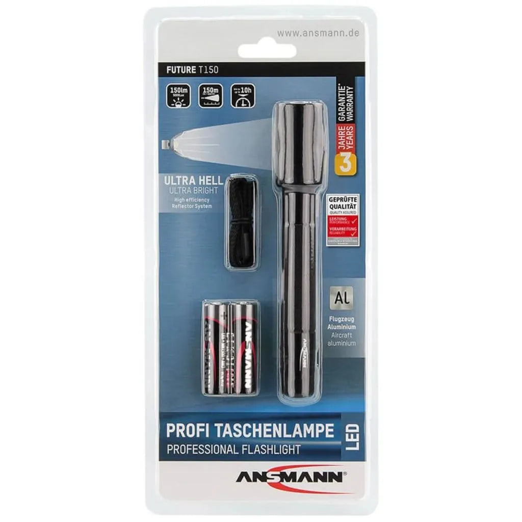  ANSMANN Future T150 Taschenlampe /hocheffizientes Reflektorsystem/150 Lumen/IP54
