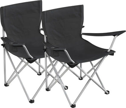  SONGMICS Campingstuhl Klappbar, Camping Stuhl, 2er Set, Faltbar, Bis Zu 120 Kg Belastbar GCB01BK