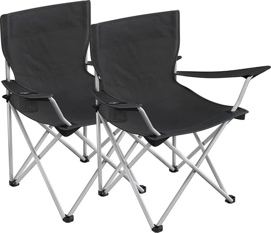  SONGMICS Campingstuhl Klappbar, Camping Stuhl, 2er Set, Faltbar, Bis Zu 120 Kg Belastbar GCB01BK