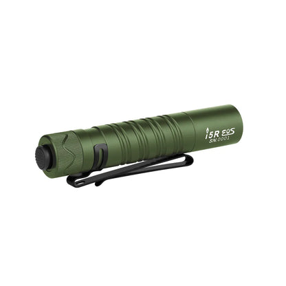 Olight I5R EOS Taschenlampe 350 Lumen Kalt Weiße LED 64 Meter Rechweite Und 37 Stunde Laufzeit Mit Heckschalter 1420mAh Batterie Per USB Wiederaufladbar Grün