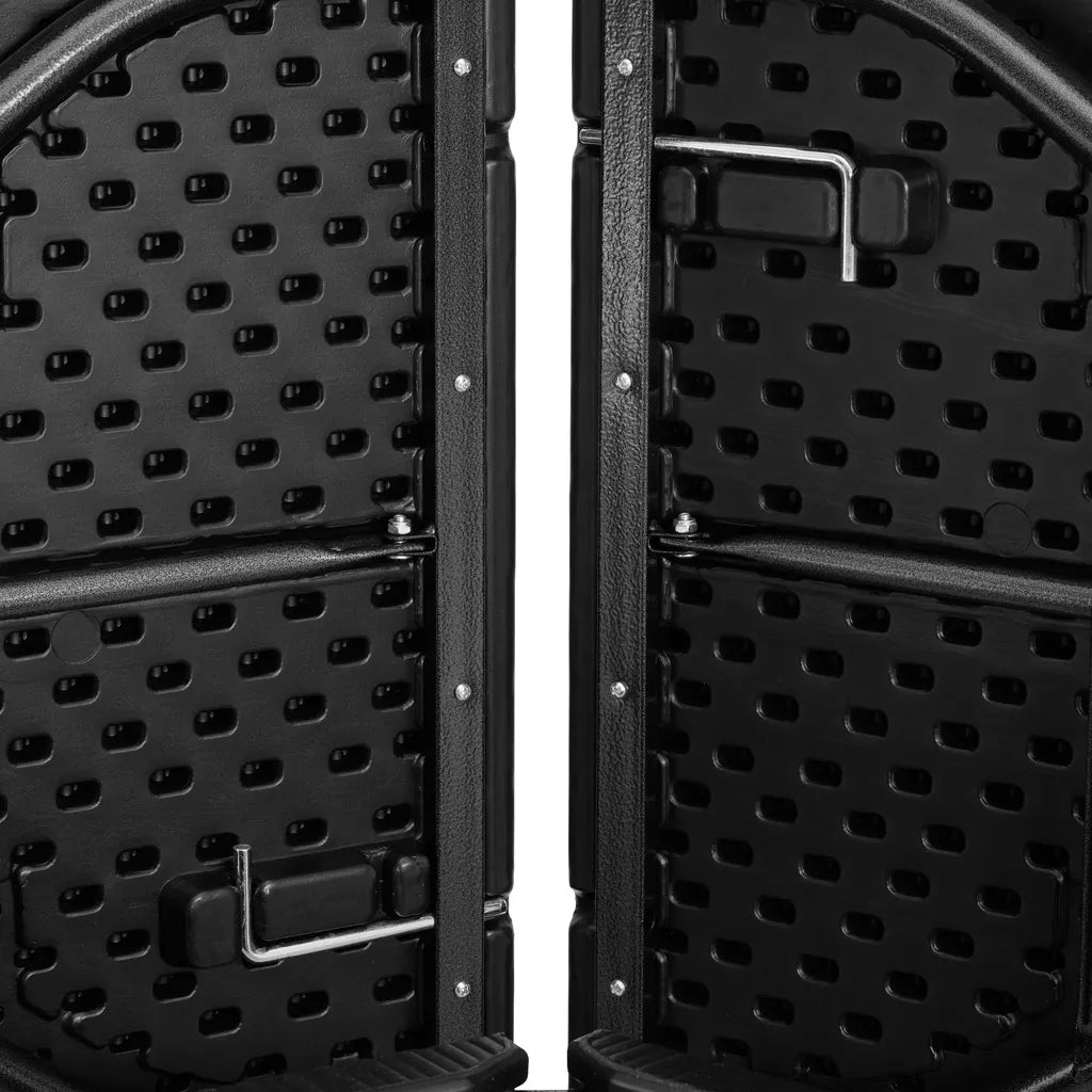  Tectake Campingtischgarnitur Klappbar - Schwarz-Rattanoptik