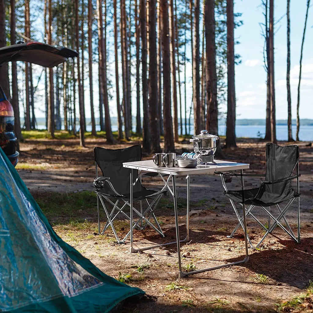  SONGMICS Campingstuhl Klappbar, Camping Stuhl, 2er Set, Faltbar, Bis Zu 120 Kg Belastbar GCB01BK