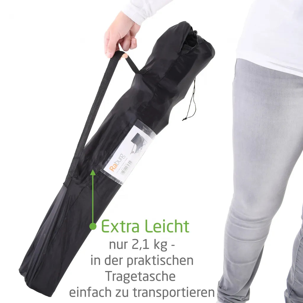  Raburg Angelstuhl JOE In SCHWARZ - Praktischer Faltstuhl Mit Armlehnen & Getränkehalter, Inklusive Tasche - Robust Für Camping, Strand, Angeln, Outdoor, Zuschauer, Jagd, Festival & Freizeit, Belastbar Bis 120 Kg