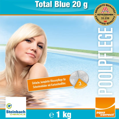  Steinbach Poolpflege Total Blue Chlorprodukt 1 Kg Tabletten,löslich