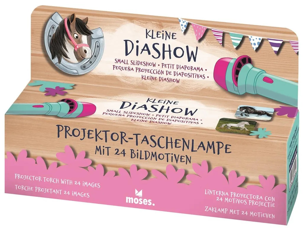  Moses Projektionstaschenlampe Pferde 11,7 Cm Rosa/blau 4-teilig