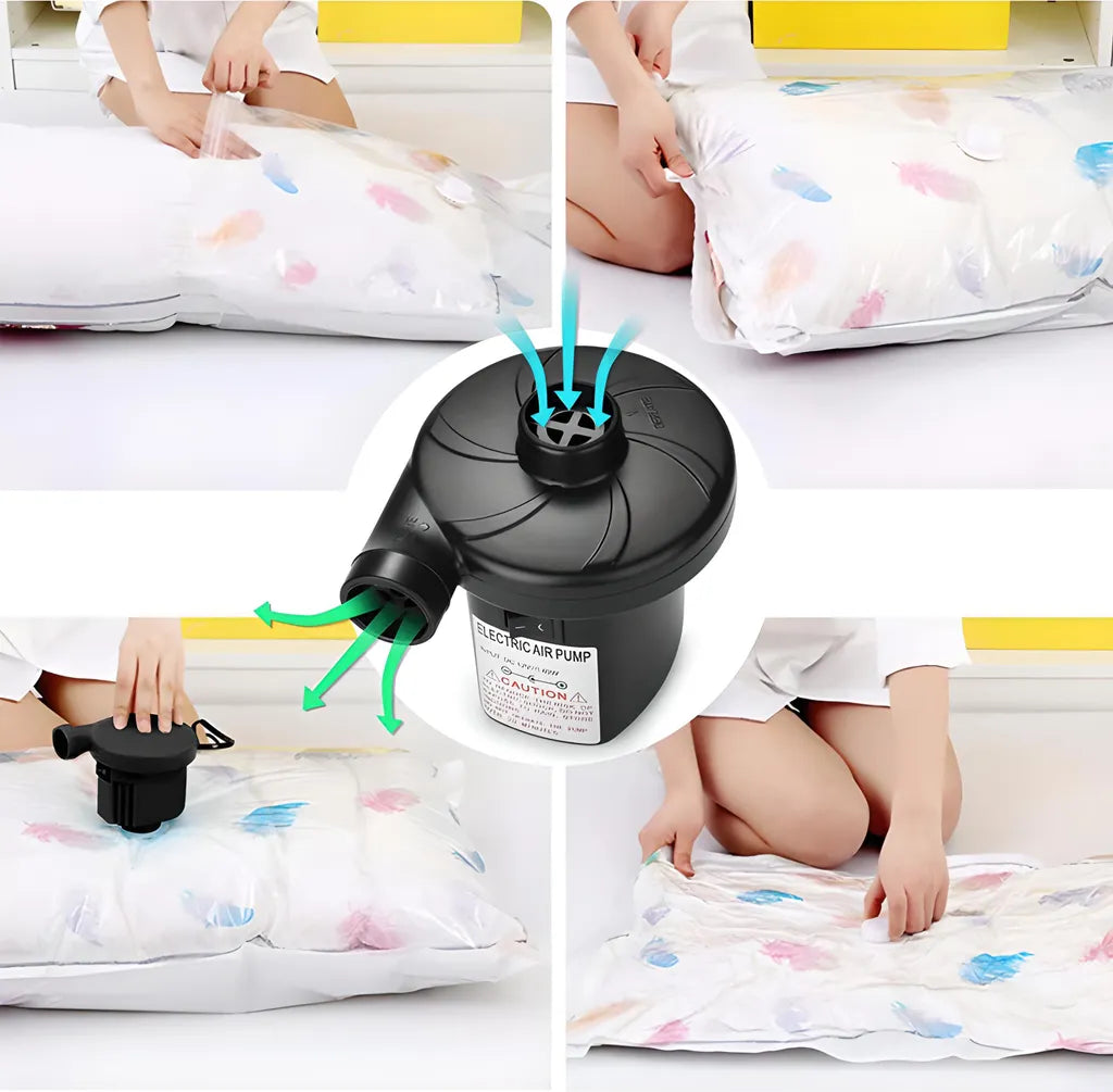  Elektrische Luftpumpe Luftmatratze 3 Luftdüse Tragbar Elektropumpe 2 In1 Inflate Deflate Kompressor Matratze Sofa Pool Schwimmring Camping 230V Retoo
